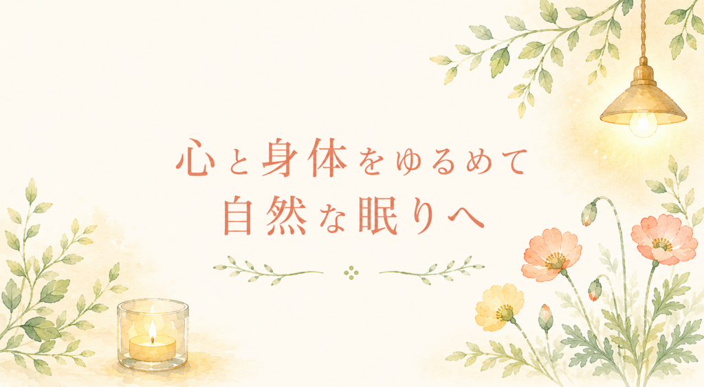 心と身体をゆるめ自然な眠りへ導く不眠症ページのイラスト
